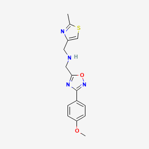 molecular formula C15H16N4O2S B5497203 1-[3-(4-methoxyphenyl)-1,2,4-oxadiazol-5-yl]-N-[(2-methyl-1,3-thiazol-4-yl)methyl]methanamine 