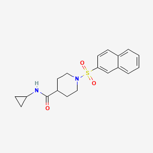 molecular formula C19H22N2O3S B5497239 N-cyclopropyl-1-(2-naphthylsulfonyl)-4-piperidinecarboxamide 