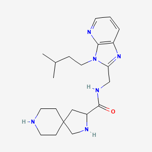 molecular formula C21H32N6O B5497284 N-{[3-(3-methylbutyl)-3H-imidazo[4,5-b]pyridin-2-yl]methyl}-2,8-diazaspiro[4.5]decane-3-carboxamide dihydrochloride 