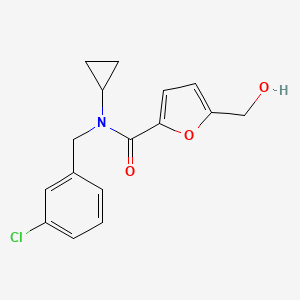 molecular formula C16H16ClNO3 B5497297 N-(3-chlorobenzyl)-N-cyclopropyl-5-(hydroxymethyl)-2-furamide 