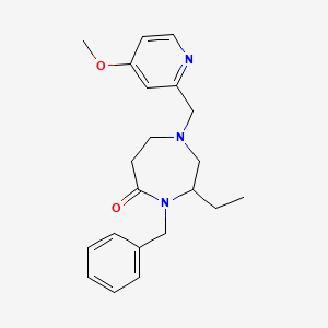 molecular formula C21H27N3O2 B5497311 4-benzyl-3-ethyl-1-[(4-methoxy-2-pyridinyl)methyl]-1,4-diazepan-5-one 