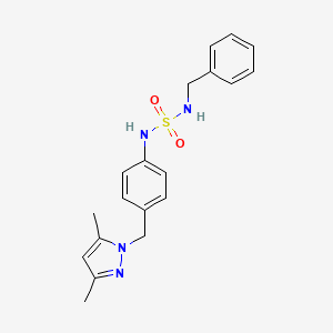 molecular formula C19H22N4O2S B5497335 N-benzyl-N'-{4-[(3,5-dimethyl-1H-pyrazol-1-yl)methyl]phenyl}sulfamide 