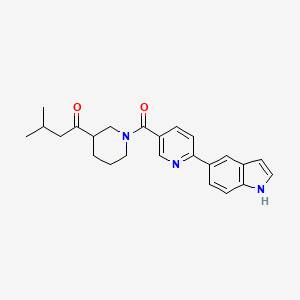 molecular formula C24H27N3O2 B5497352 1-(1-{[6-(1H-indol-5-yl)pyridin-3-yl]carbonyl}piperidin-3-yl)-3-methylbutan-1-one 