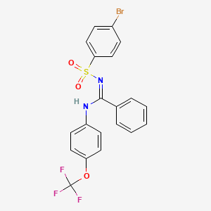 molecular formula C20H14BrF3N2O3S B5497357 N'-[(4-bromophenyl)sulfonyl]-N-[4-(trifluoromethoxy)phenyl]benzenecarboximidamide 