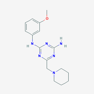 molecular formula C16H22N6O B5497382 N-(3-methoxyphenyl)-6-(piperidin-1-ylmethyl)-1,3,5-triazine-2,4-diamine 