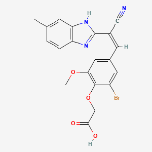molecular formula C20H16BrN3O4 B5497384 {2-bromo-4-[2-cyano-2-(5-methyl-1H-benzimidazol-2-yl)vinyl]-6-methoxyphenoxy}acetic acid 