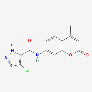 4-chloro-1-methyl-N-(4-methyl-2-oxo-2H-chromen-7-yl)-1H-pyrazole-5-carboxamide