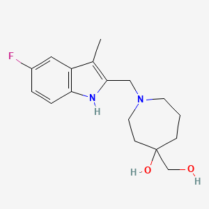 molecular formula C17H23FN2O2 B5497405 1-[(5-fluoro-3-methyl-1H-indol-2-yl)methyl]-4-(hydroxymethyl)-4-azepanol 