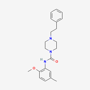 molecular formula C21H27N3O2 B5497462 N-(2-methoxy-5-methylphenyl)-4-(2-phenylethyl)-1-piperazinecarboxamide 