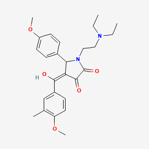 molecular formula C26H32N2O5 B5497479 1-[2-(diethylamino)ethyl]-3-hydroxy-4-(4-methoxy-3-methylbenzoyl)-5-(4-methoxyphenyl)-1,5-dihydro-2H-pyrrol-2-one 