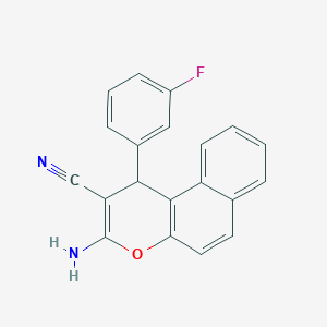 molecular formula C20H13FN2O B5497481 3-氨基-1-(3-氟苯基)-1H-苯并[f]色烯-2-碳腈 