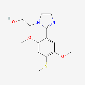 molecular formula C14H18N2O3S B5497486 2-{2-[2,5-dimethoxy-4-(methylthio)phenyl]-1H-imidazol-1-yl}ethanol 