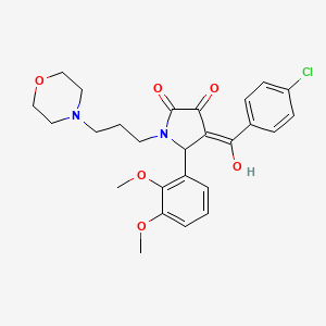 molecular formula C26H29ClN2O6 B5497487 4-(4-chlorobenzoyl)-5-(2,3-dimethoxyphenyl)-3-hydroxy-1-[3-(4-morpholinyl)propyl]-1,5-dihydro-2H-pyrrol-2-one 