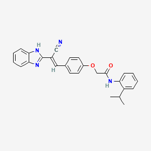 molecular formula C27H24N4O2 B5497509 2-{4-[2-(1H-benzimidazol-2-yl)-2-cyanovinyl]phenoxy}-N-(2-isopropylphenyl)acetamide 