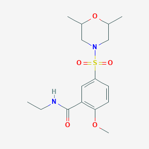 molecular formula C16H24N2O5S B5497517 5-[(2,6-dimethyl-4-morpholinyl)sulfonyl]-N-ethyl-2-methoxybenzamide 