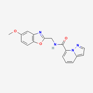 molecular formula C17H14N4O3 B5497544 N-[(5-methoxy-1,3-benzoxazol-2-yl)methyl]pyrazolo[1,5-a]pyridine-7-carboxamide 