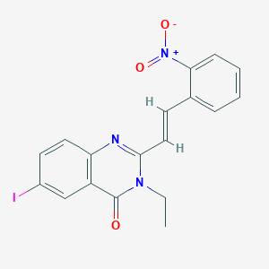 molecular formula C18H14IN3O3 B5497549 3-ethyl-6-iodo-2-[2-(2-nitrophenyl)vinyl]-4(3H)-quinazolinone 