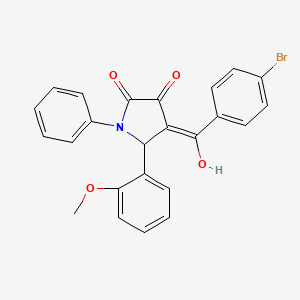 molecular formula C24H18BrNO4 B5497563 4-(4-bromobenzoyl)-3-hydroxy-5-(2-methoxyphenyl)-1-phenyl-1,5-dihydro-2H-pyrrol-2-one 