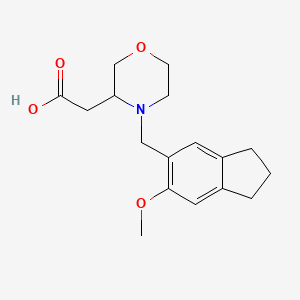 {4-[(6-methoxy-2,3-dihydro-1H-inden-5-yl)methyl]-3-morpholinyl}acetic acid