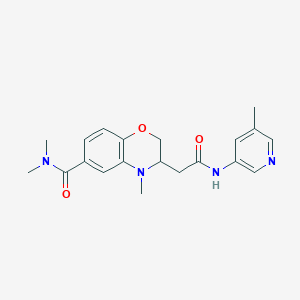 molecular formula C20H24N4O3 B5497651 N,N,4-trimethyl-3-{2-[(5-methylpyridin-3-yl)amino]-2-oxoethyl}-3,4-dihydro-2H-1,4-benzoxazine-6-carboxamide 