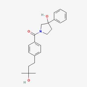 molecular formula C22H27NO3 B5497663 1-[4-(3-hydroxy-3-methylbutyl)benzoyl]-3-phenyl-3-pyrrolidinol 