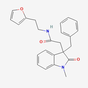 molecular formula C24H24N2O3 B5497685 2-(3-benzyl-1-methyl-2-oxo-2,3-dihydro-1H-indol-3-yl)-N-[2-(2-furyl)ethyl]acetamide 