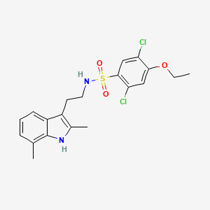 molecular formula C20H22Cl2N2O3S B5497713 2,5-dichloro-N-[2-(2,7-dimethyl-1H-indol-3-yl)ethyl]-4-ethoxybenzenesulfonamide 