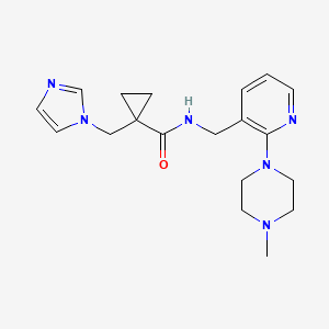 molecular formula C19H26N6O B5497735 1-(1H-imidazol-1-ylmethyl)-N-{[2-(4-methylpiperazin-1-yl)pyridin-3-yl]methyl}cyclopropanecarboxamide 