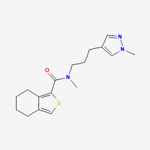 molecular formula C17H23N3OS B5497757 N-methyl-N-[3-(1-methyl-1H-pyrazol-4-yl)propyl]-4,5,6,7-tetrahydro-2-benzothiophene-1-carboxamide 