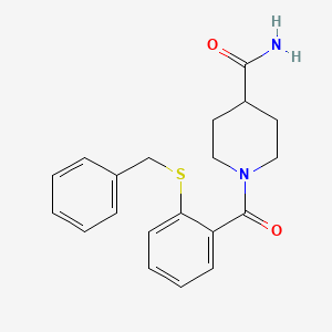 molecular formula C20H22N2O2S B5497766 1-[2-(benzylthio)benzoyl]-4-piperidinecarboxamide 