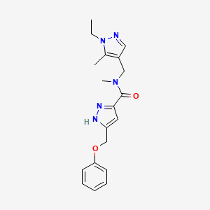 N-[(1-ethyl-3-methyl-1H-pyrazol-4-yl)methyl]-N-methyl-5-(phenoxymethyl)-1H-pyrazole-3-carboxamide