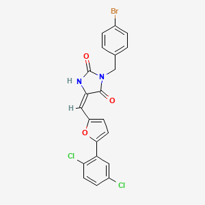 molecular formula C21H13BrCl2N2O3 B5497796 3-(4-bromobenzyl)-5-{[5-(2,5-dichlorophenyl)-2-furyl]methylene}-2,4-imidazolidinedione 