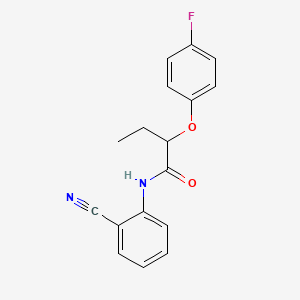 molecular formula C17H15FN2O2 B5497815 N-(2-cyanophenyl)-2-(4-fluorophenoxy)butanamide 