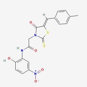 molecular formula C19H15N3O5S2 B5497820 N-(2-hydroxy-5-nitrophenyl)-2-[5-(4-methylbenzylidene)-4-oxo-2-thioxo-1,3-thiazolidin-3-yl]acetamide 
