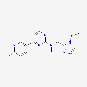 molecular formula C18H22N6 B5497835 4-(2,6-dimethylpyridin-3-yl)-N-[(1-ethyl-1H-imidazol-2-yl)methyl]-N-methylpyrimidin-2-amine 