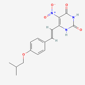 molecular formula C16H17N3O5 B5497848 6-[2-(4-isobutoxyphenyl)vinyl]-5-nitro-2,4(1H,3H)-pyrimidinedione 