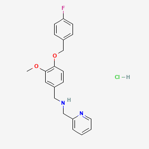 molecular formula C21H22ClFN2O2 B5497872 {4-[(4-fluorobenzyl)oxy]-3-methoxybenzyl}(2-pyridinylmethyl)amine hydrochloride 