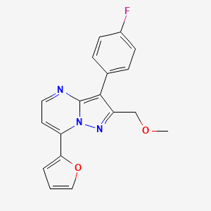 molecular formula C18H14FN3O2 B5497885 3-(4-fluorophenyl)-7-(2-furyl)-2-(methoxymethyl)pyrazolo[1,5-a]pyrimidine 