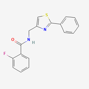 2-fluoro-N-[(2-phenyl-1,3-thiazol-4-yl)methyl]benzamide
