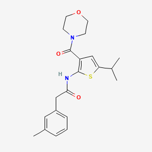 molecular formula C21H26N2O3S B5497892 N-[5-isopropyl-3-(4-morpholinylcarbonyl)-2-thienyl]-2-(3-methylphenyl)acetamide 