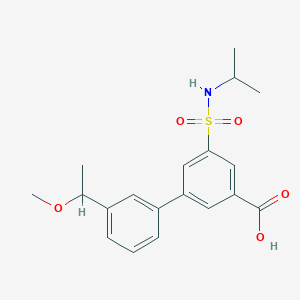 molecular formula C19H23NO5S B5497894 5-[(isopropylamino)sulfonyl]-3'-(1-methoxyethyl)biphenyl-3-carboxylic acid 