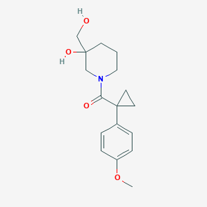 molecular formula C17H23NO4 B5497917 3-(hydroxymethyl)-1-{[1-(4-methoxyphenyl)cyclopropyl]carbonyl}-3-piperidinol 