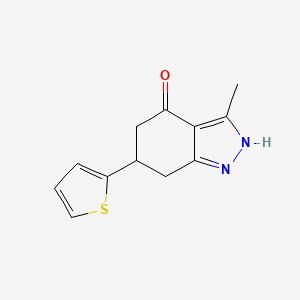 molecular formula C12H12N2OS B5497941 3-methyl-6-(2-thienyl)-1,5,6,7-tetrahydro-4H-indazol-4-one 