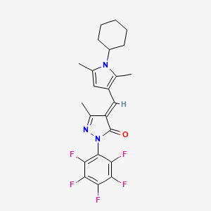 4-[(1-cyclohexyl-2,5-dimethyl-1H-pyrrol-3-yl)methylene]-5-methyl-2-(pentafluorophenyl)-2,4-dihydro-3H-pyrazol-3-one