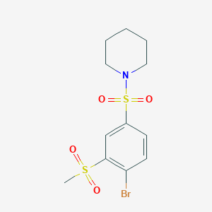 molecular formula C12H16BrNO4S2 B5497955 1-{[4-bromo-3-(methylsulfonyl)phenyl]sulfonyl}piperidine 