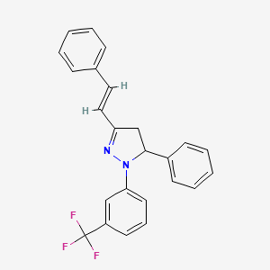 molecular formula C24H19F3N2 B5497978 5-phenyl-3-(2-phenylvinyl)-1-[3-(trifluoromethyl)phenyl]-4,5-dihydro-1H-pyrazole 