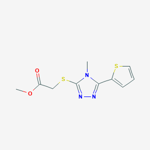 molecular formula C10H11N3O2S2 B5497985 methyl {[4-methyl-5-(2-thienyl)-4H-1,2,4-triazol-3-yl]thio}acetate 