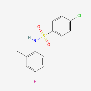 molecular formula C13H11ClFNO2S B5497992 4-chloro-N-(4-fluoro-2-methylphenyl)benzenesulfonamide 