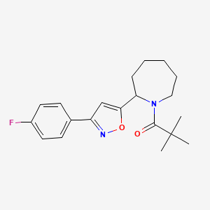 molecular formula C20H25FN2O2 B5498032 1-(2,2-dimethylpropanoyl)-2-[3-(4-fluorophenyl)-5-isoxazolyl]azepane 