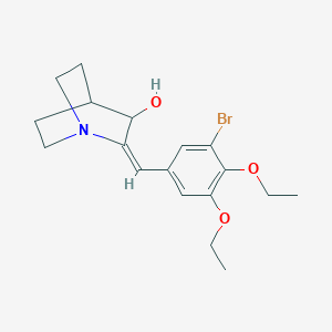 molecular formula C18H24BrNO3 B5498052 2-(3-bromo-4,5-diethoxybenzylidene)quinuclidin-3-ol 